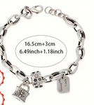 BRACELET CHAÎNE À MAILLONS PLAQUÉ ARGENT