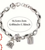 BRACELET CHAÎNE À MAILLONS PLAQUÉ ARGENT
