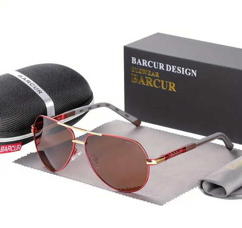 LUNETTES RETRO POLARISÉES ROUGE GRIS PROTECTION UV