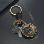 PORTE-CLÉS ALLIAGE DE BRONZE ET CUIR