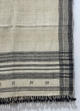 JETÉ BEIGE KUTCHI TISSÉ À LA MAIN 100% LAINE  96,5 x 218 cm