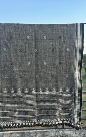 JETÉ GRIS BHUJODI TISSÉ À LA MAIN 100% LAINE  152 x 203 cm