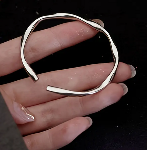 BRACELET MANCHETTE TORSADÉE ARGENT