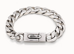 BRACELET PLAQUÉ ARGENT STERLING GRANDS MAILLONS APLATIS