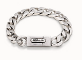 BRACELET PLAQUÉ ARGENT STERLING GRANDS MAILLONS APLATIS
