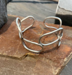 BRACELET OUVERT AJUSTABLE PLAQUÉ ARGENT
