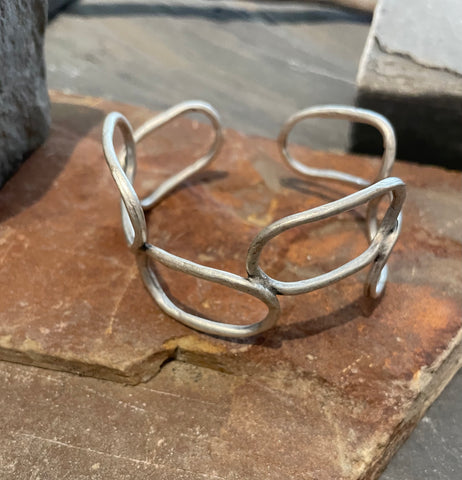 BRACELET OUVERT AJUSTABLE PLAQUÉ ARGENT