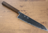 Seisuke Nami AUS10 Finition Miroir Damascus Gyuto Couteau Japonais 210mm Manche Chêne