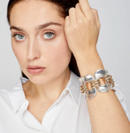 BRACELET EVELYN CHAINE A MAILLONS OR ET ARGENT