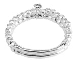 BRACELET DOUBLE AVEC TUBES ET PERLES ARGENT